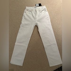NWT Re/Done 70s stovepipe white jeans size 24